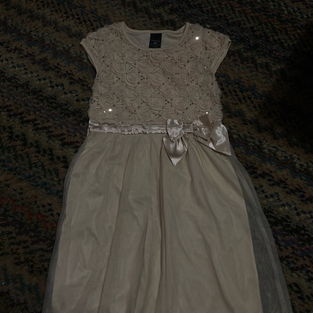 George Cream Floral Kids Dress
